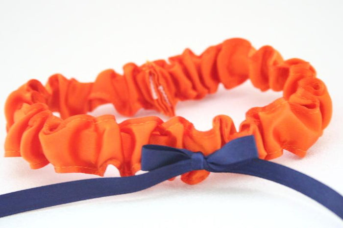 Navy, White and Orange Garter Set