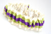 Ivory, Spring Green and Purple Garter