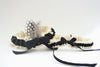 Ivory and Black Feathered Garter Set