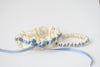 Garter Set: Blue & Ivory with Personalized Embroidery