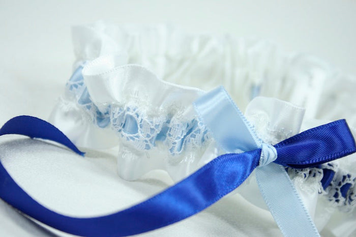Royal and Light Blue Lace Garter