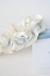 dusty blue and ivory lace bridal garter