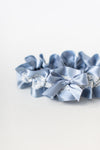 Garter: Dusty Blue with Ivory Lace