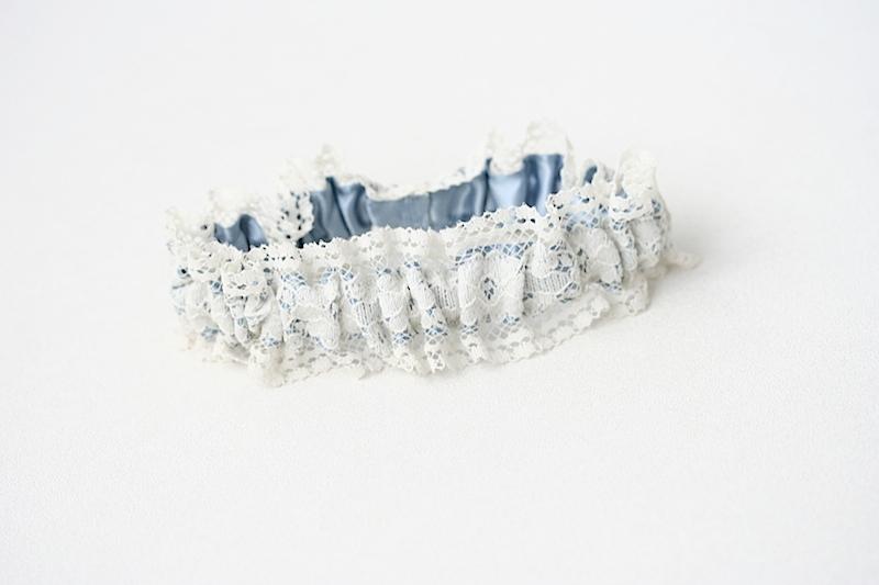 Garter: Dusty Blue and Vintage Dress Lace