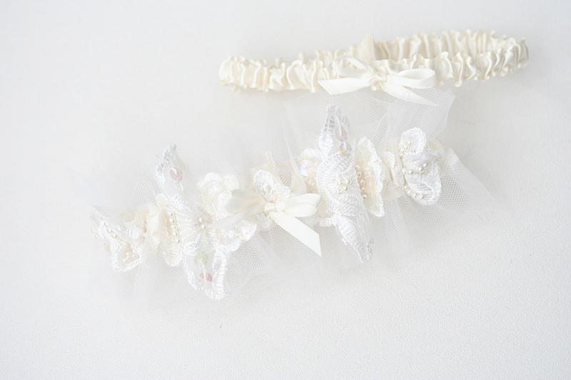 Garter Set: Lace, Tulle from Mother's Wedding Dress