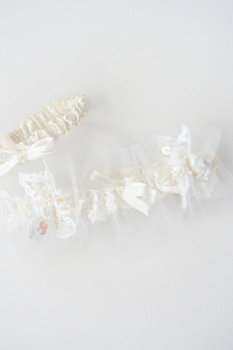 Garter Set: Mother's Wedding Dress with Tulle & Lace