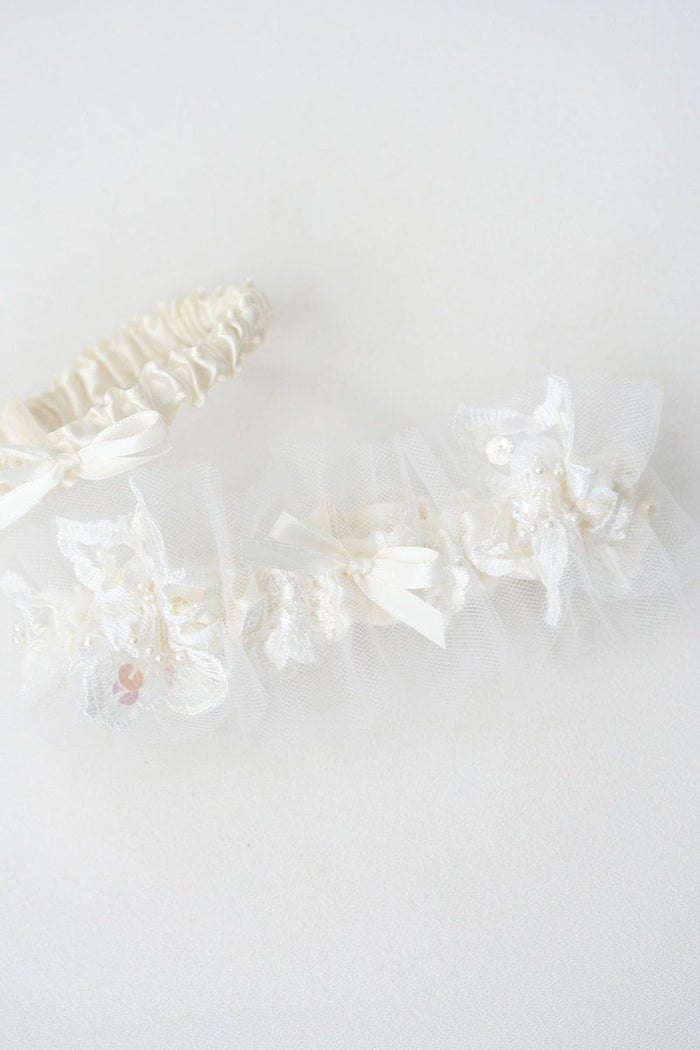 Garter Set: Mother's Wedding Dress with Tulle & Lace
