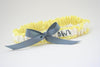 White, Yellow and Gray Embroidered Garter