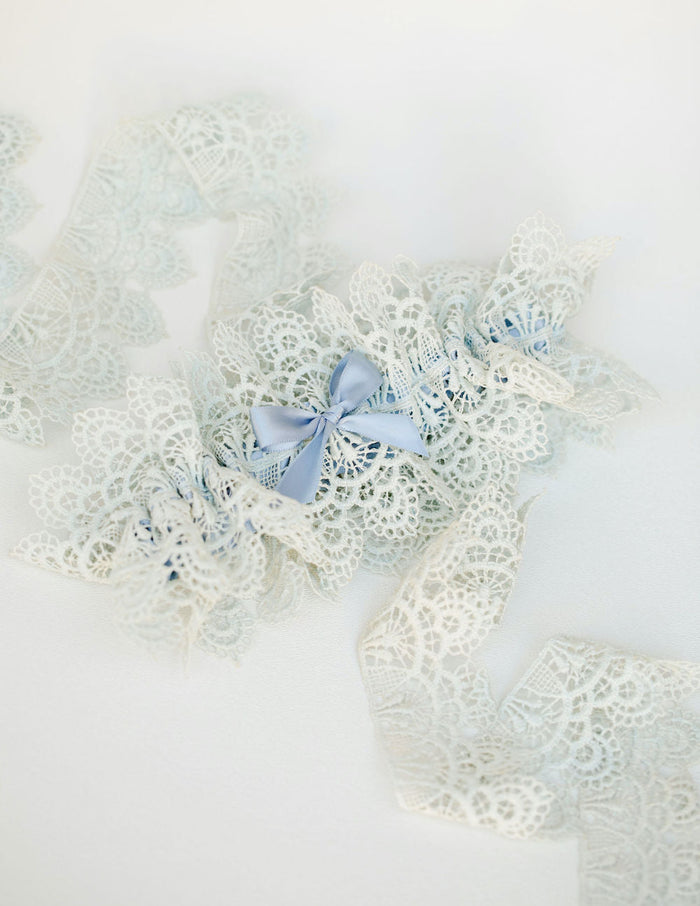 wedding garter heirloom handmade with the bride's grandmother's lace by The Garter Girl