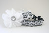 White Lace and Gray Sparkle Garter Set