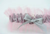 Gray and Pink Tulle Garter