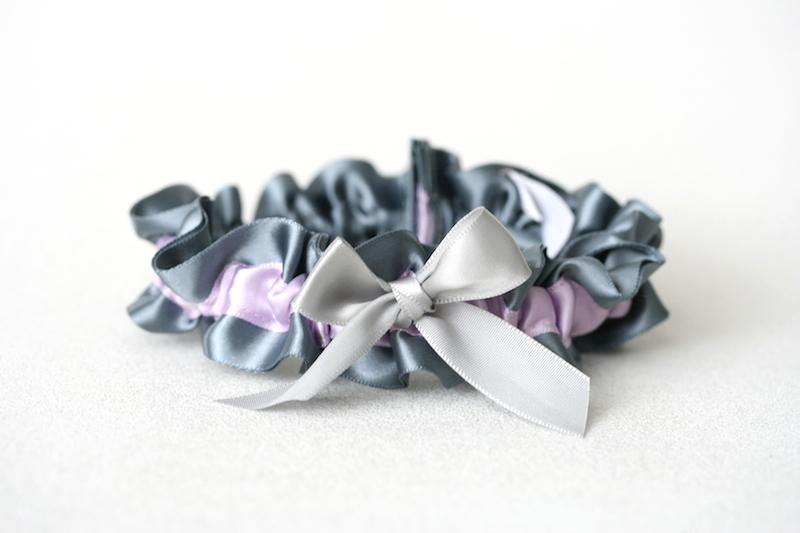 Custom Wedding Garter: Gray and Lavender