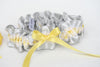 Gray, Yellow and White Lace Garter Set