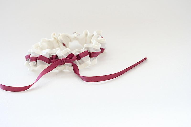 Garter: Silver & Dark Berry