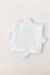 Hand Embroidered Modern Lace Wedding Handkerchief