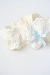 Garter: Ivory Lace From Mother's Wedding Dress and Light Blue