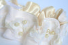 custom wedding garter made from mother's wedding dress