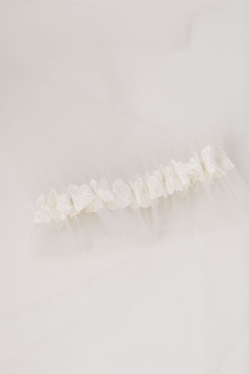 wedding garter made from bride's mother's veil