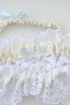 Garter Set: Blue, Embroidered and Lace From Mother's Dress