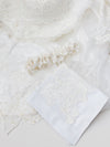 Heirloom Wedding Garter and Handkerchief with Lace and Pearls from Mom's Bridal Hat and Sleeves