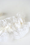 Garter Set: Lace and Pearls Made From Mother's Wedding Dress