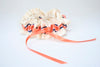 Ivory, Navy and Coral Garter