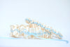 Ivory Lace, Light Blue and Embroidered Garter Set
