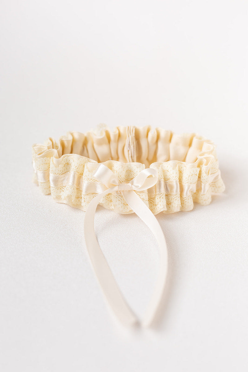 Garter: Modern Ivory Grosgrain & Lace