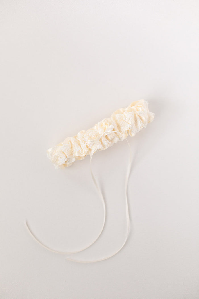 lace and satin custom wedding garter 