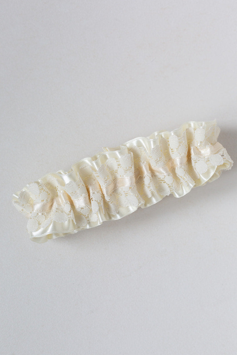 modern lace and satin bridal garter