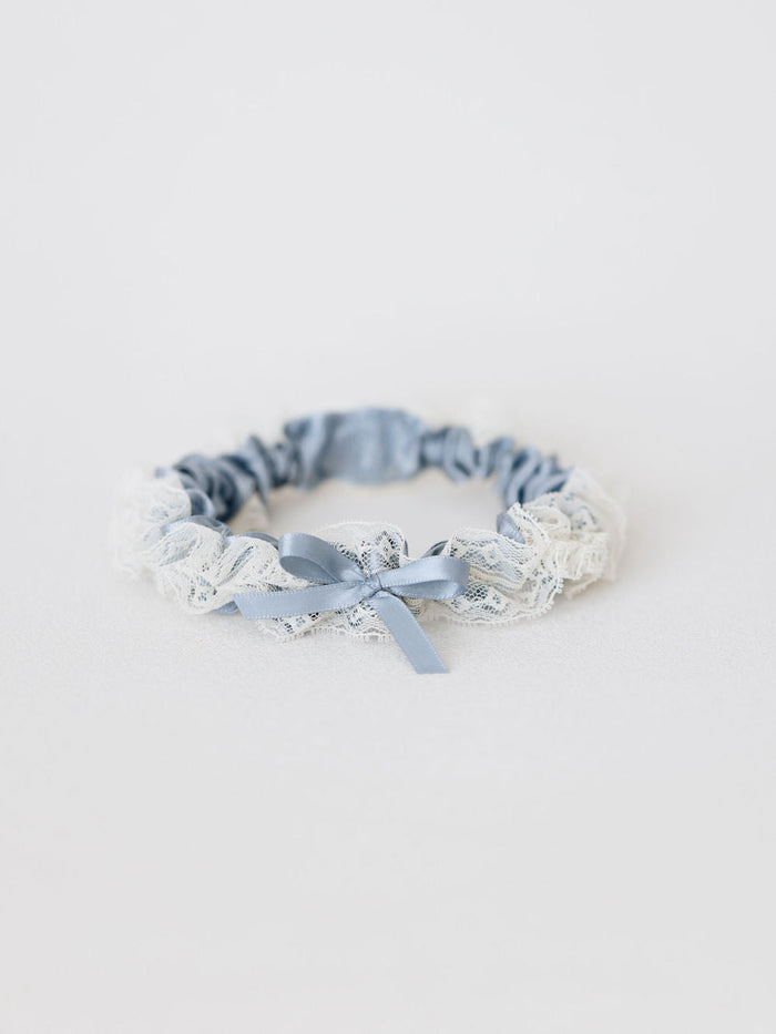 Garter: Ivory Lace with Something Blue Satin