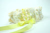Yellow and Ivory Wedding Dress Lace Corset Tie Garter Set
