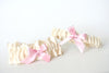 Ivory and Light Pink Wedding Garter Set