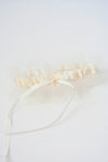 ivory tulle and satin custom wedding garter
