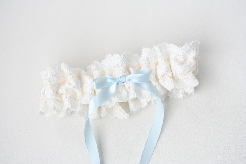 Lace, Something Blue & Embroidered Garter