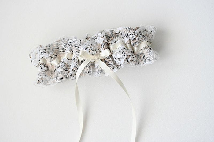 Garter: Grandmother's Silk Leopard Scarf & Lace