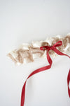 Garter: Ivory, Sparkle Lace and Red