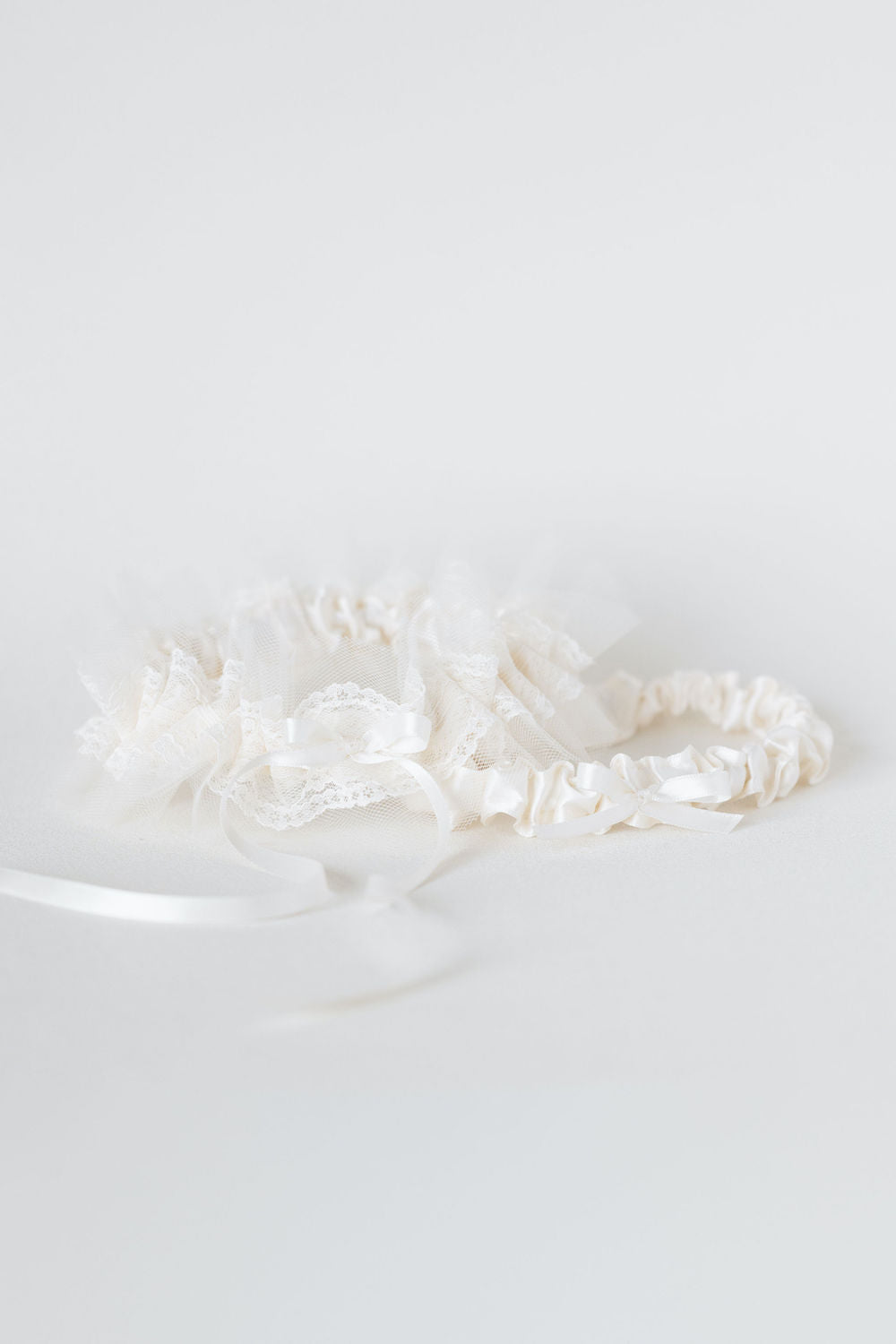 tulle and lace wedding garter set handmade wedding heirloom by The Garter Girl