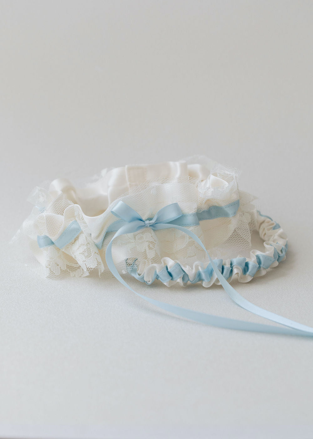 personalized wedding heirloom - wedding garter set with lace & something blue embroidery by expert bridal accessory designer, The Garter Girl