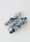 Garter Set: Personalized Embroidery, Dust Blue & Ivory Lace