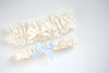 Garter Set Ivory Lace With Bit of Blue