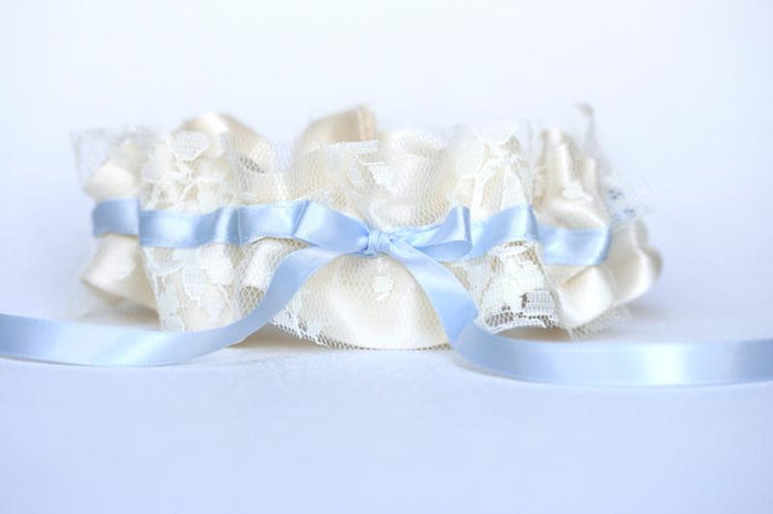 Ivory Lace and Something Blue Garter