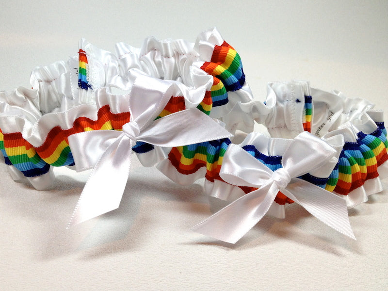 Gay Pride Garter Set | Wedding Garters, Bridal Garters, Wedding Heirlooms :: The Garter Girl by Julianne Smith Gay Pride Garter Set | Wedding Garters, Bridal Garters, Wedding Heirlooms :: The Garter Girl by Julianne Smith
