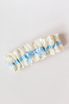 light blue and lace bridal garter 