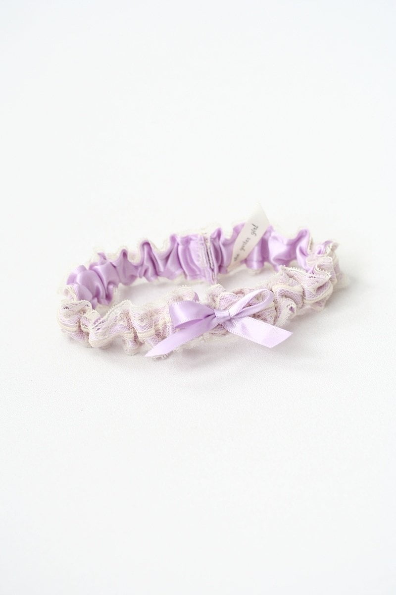Ivory Lace and Lavender Garter