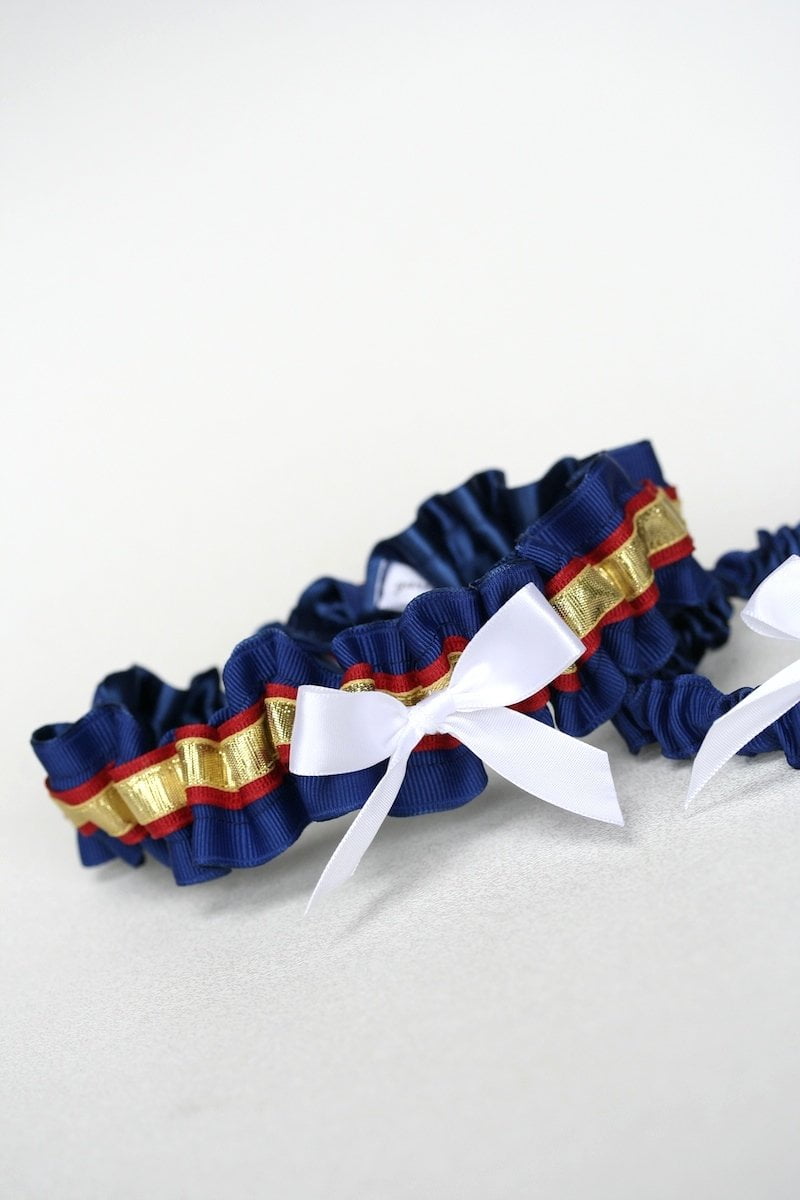 Marine Dress Blues Custom Wedding Garter