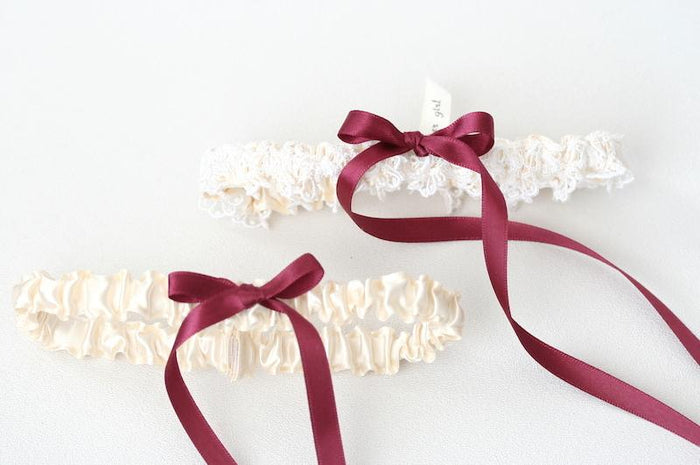 Merlot and Lace Garter Set