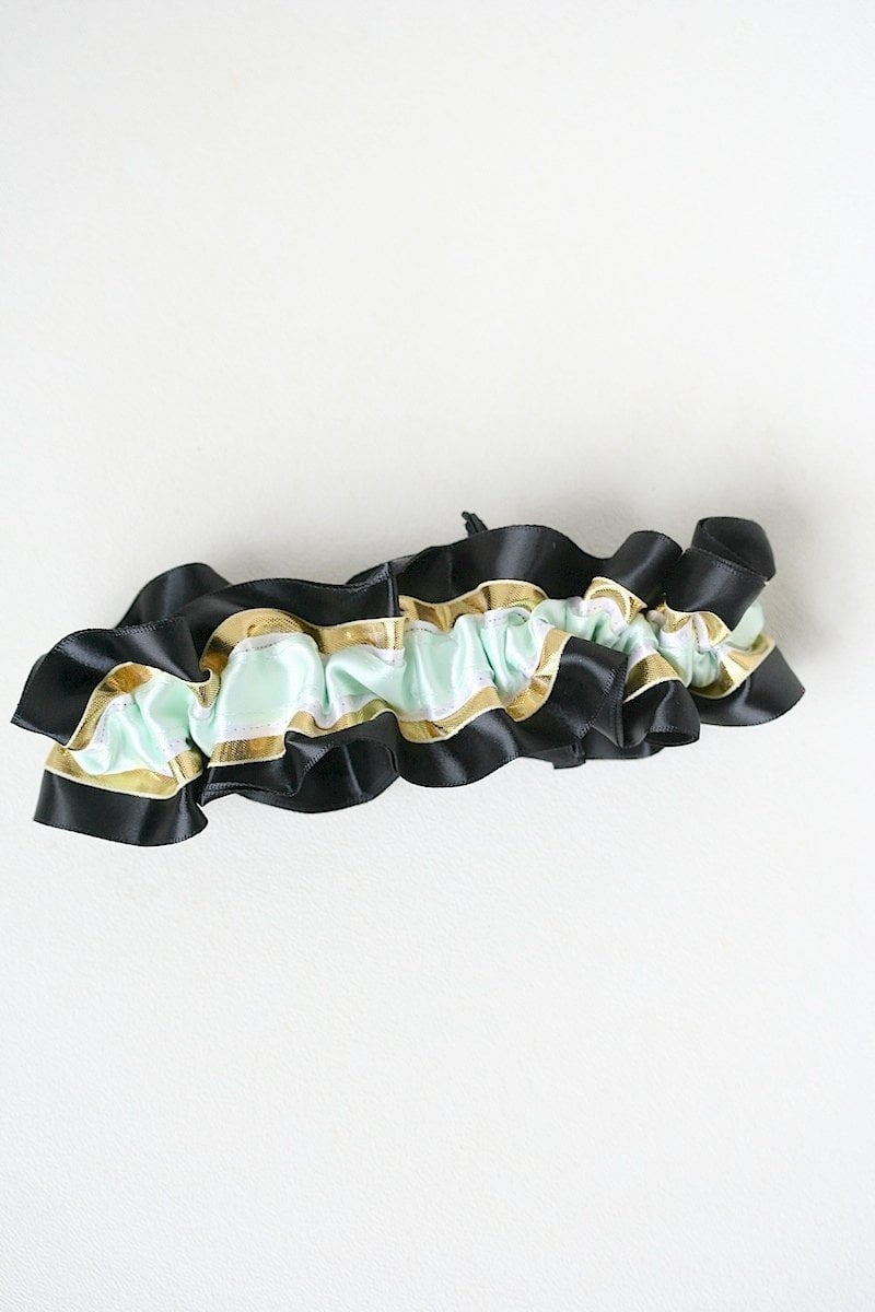 Garter Set: Black, White, Mint & Gold