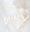 custom garter set made from mother of the bride's veil