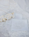 wedding garter and handkerchiefs w lace and pearls handmade from bride's mom's wedding dress by The Garter Girl